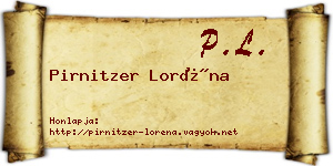 Pirnitzer Loréna névjegykártya